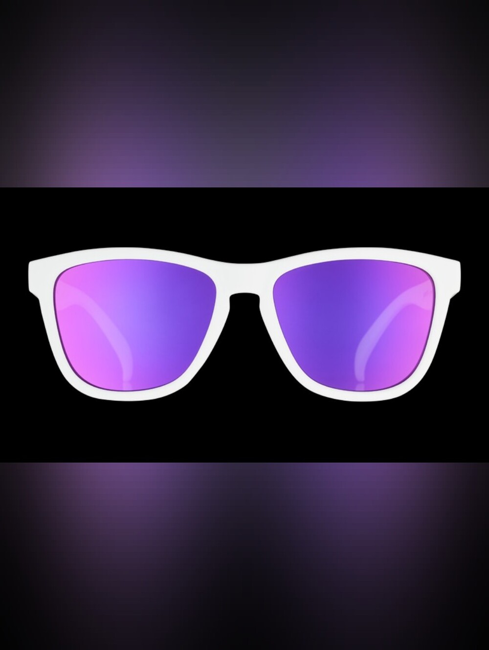 goodr - OG Side Scroll Eye Roll Sunglasses - White with Pink Mirror Lenses - Picture 3 of 7